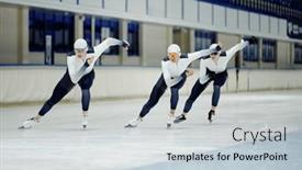  Presentation with rink - Presentation theme featuring three-young-athletes-in-sports background and a lemonade colored foreground