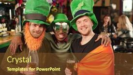  Presentation with intercultural - Cool new presentation design with three-young-cheerful-intercultural-men backdrop and a tawny brown colored foreground