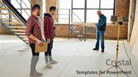  Presentation with consulting engineers - Amazing slides having three-young-engineers-measuring-length backdrop and a light gray colored foreground