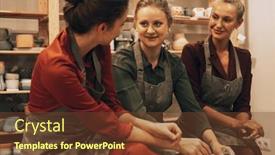  Presentation with craft - Presentation having three-young-female-friends-smiling background and a  colored foreground