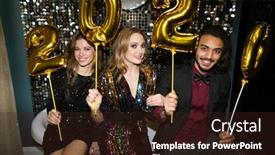  Presentation with golden numbers - Audience pleasing PPT layouts consisting of three-young-friends-in-glamorous backdrop and a wine colored foreground