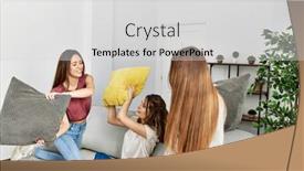  Presentation with three - Presentation theme enhanced with three-young-hispanic-woman-smiling background and a light gray colored foreground