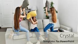  Presentation with three - PPT theme having three-young-hispanic-woman-smiling background and a light gray colored foreground