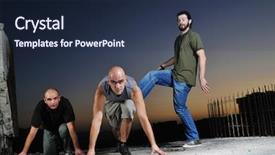  Presentation with minority candidate for job position - Colorful PPT layouts enhanced with ready to race and run backdrop and a navy blue colored foreground