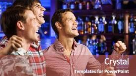 Presentation with bar - Audience pleasing presentation consisting of three young men at bar backdrop and a red colored foreground