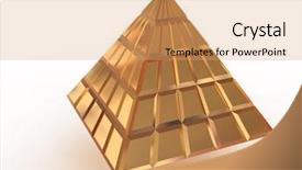  Presentation with pyramid - Colorful presentation theme enhanced with threedimensional - pyramid 3d backdrop and a coral colored foreground