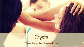  Presentation with fight - PPT layouts with threesome - jealous woman fight background and a  colored foreground