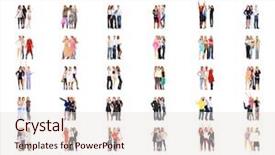  Presentation with diversity - Amazing PPT theme having threesome - many colleagues people diversity backdrop and a lemonade colored foreground