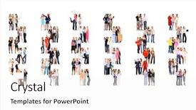  Presentation with united - PPT theme consisting of threesome - team over white united company background and a  colored foreground