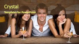  Presentation with diverse young adults - PPT layouts with threesome - three young adults lying background and a tawny brown colored foreground