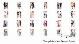  Presentation with people seniors diversity - Colorful presentation theme enhanced with threesome - together we stand people diversity backdrop and a white colored foreground