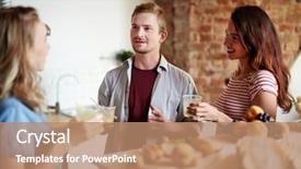  Presentation with underage drinking two teenagers having - Colorful slide set enhanced with threesome - two girls and guy backdrop and a  colored foreground
