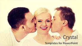  Presentation with helping others two hands woman - Slides having threesome - two guys kissing friend woman background and a lemonade colored foreground