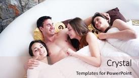  Presentation with sexy - Beautiful theme featuring threesome - young macho playboy handsome man backdrop and a lemonade colored foreground