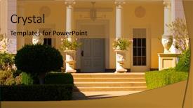  Presentation with los angeles - PPT theme having threshold - beautiful home in los angeles background and a  colored foreground