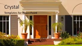  Presentation with city of los angeles ca - Presentation theme enhanced with threshold - beautiful home in los angeles background and a  colored foreground