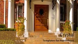  Presentation with people of los angeles - PPT theme with threshold - beautiful home in los angeles background and a gold colored foreground