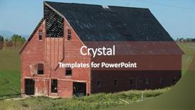  Presentation with green agriculture farm - Cool new presentation theme with threshold - classic iconic large red barn backdrop and a tawny brown colored foreground