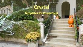  Presentation with islamic decorations decoration and motif - PPT layouts having threshold - pumpkins and scary decorations background and a tawny brown colored foreground