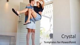  Presentation with honeymoon - Audience pleasing presentation theme consisting of threshold of honeymoon rental backdrop and a light gray colored foreground