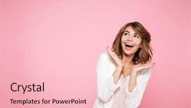  Presentation with cross and holding hands - Theme enhanced with thrilling - smiling excited girl holding hands background and a lemonade colored foreground