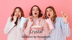  Presentation with movie - PPT layouts with thrilling - three young girls 20s wearing background and a lemonade colored foreground