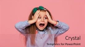  Presentation with pink - Amazing PPT layouts having thrilling - thrilled little girl reacting emotionally backdrop and a coral colored foreground