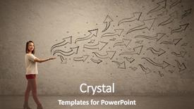  Presentation with black woman - PPT theme with thrive - caucasian woman holding black drawn background and a coral colored foreground