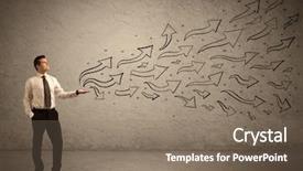  Presentation with black - PPT theme enhanced with thriving business - caucasian businessman holding black drawn background and a violet colored foreground