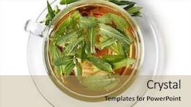  Presentation with sage - Amazing slide deck having throat cultures - cup of sage tea isolated backdrop and a  colored foreground