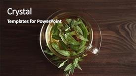  Presentation with sage - Beautiful PPT layouts featuring throat cultures - cup of sage tea backdrop and a  colored foreground