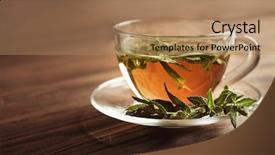  Presentation with tea cup - Colorful PPT theme enhanced with throat cultures - cup of sage tea backdrop and a  colored foreground
