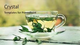  Presentation with sage - Theme with throat cultures - cup of sage tea background and a  colored foreground