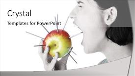  Presentation with pain - Amazing PPT layouts having throat pain concept woman eating backdrop and a white colored foreground