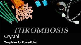  Presentation with disease - Theme featuring thrombosis-text-on-medical-background background and a black colored foreground