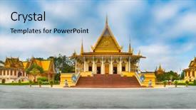  Presentation with phnom penh - Presentation theme featuring throne hall inside the royal background and a light blue colored foreground