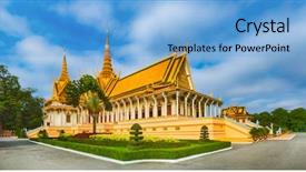  Presentation with phnom penh - Cool new slide set with throne hall inside the royal backdrop and a light blue colored foreground