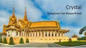  Presentation with phnom penh - Beautiful presentation design featuring throne hall inside the royal backdrop and a light blue colored foreground