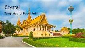  Presentation with phnom penh - Theme with throne hall inside the royal background and a light blue colored foreground