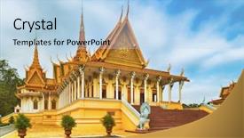  Presentation with phnom penh - Audience pleasing theme consisting of throne hall inside the royal backdrop and a light blue colored foreground