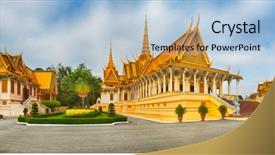  Presentation with phnom penh - Theme having throne hall inside the royal background and a light blue colored foreground