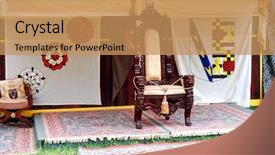  Presentation with throne - Presentation theme having throne of queen elizabeth background and a  colored foreground