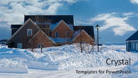  Presentation with north american travel women - Colorful slide set enhanced with throug a north american subdivision backdrop and a light blue colored foreground