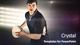  Presentation with rugby - PPT theme consisting of throw a rugby ball background and a  colored foreground