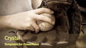  Presentation with vintage baseball - Colorful slide deck enhanced with throw ball - fastball grip in baseball glove backdrop and a tawny brown colored foreground