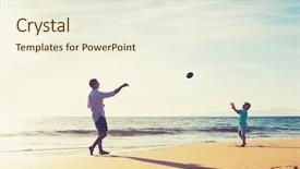  Presentation with father - PPT layouts with throw ball - father and son playing catch background and a cream colored foreground