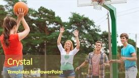  Presentation with summer holiday move - Beautiful presentation theme featuring resting deer and deer eat a grass widlife backdrop and a tawny brown colored foreground.