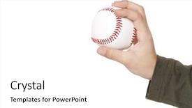  Presentation with little league baseball - Slide deck consisting of throwball game - child throwing baseball background and a  colored foreground