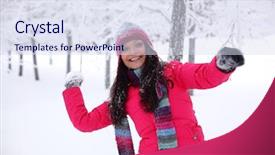  Presentation with play - Amazing slides having throwball game - play snowballs backdrop and a sky blue colored foreground