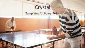  Presentation with tennis - Theme with throwball game - senior tennis player going background and a lemonade colored foreground